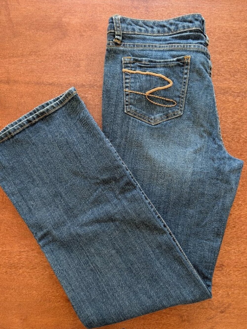 Seven7 Jeans Premium Denim Flare Mid-Rise Embroidered Medium Wash Women's 10